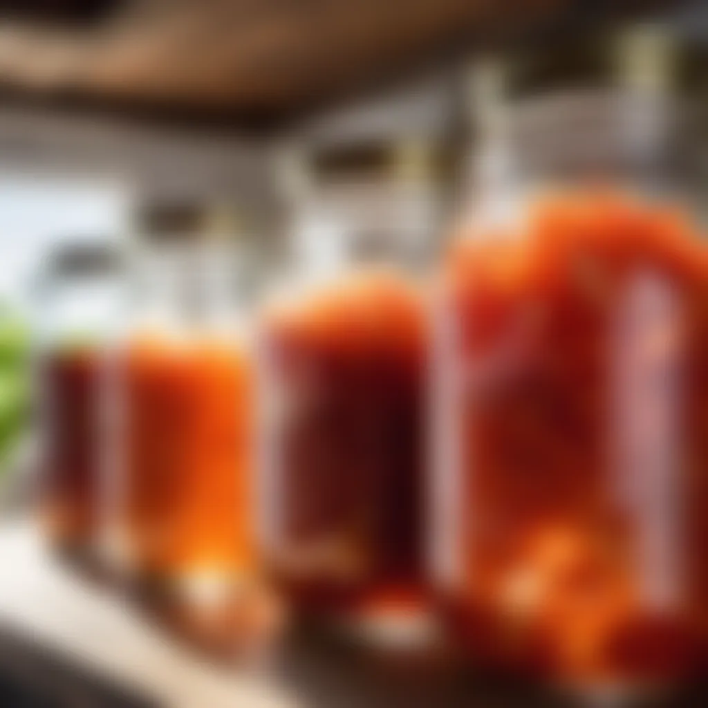 Kimchi Jars Fermenting in a Sunlit Room