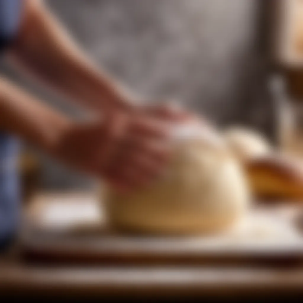 Kneading dough for bread