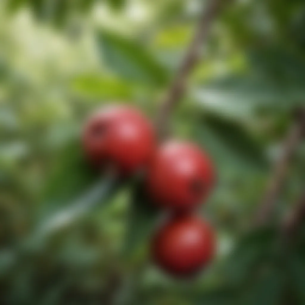 Kokum fruit on a verdant branch