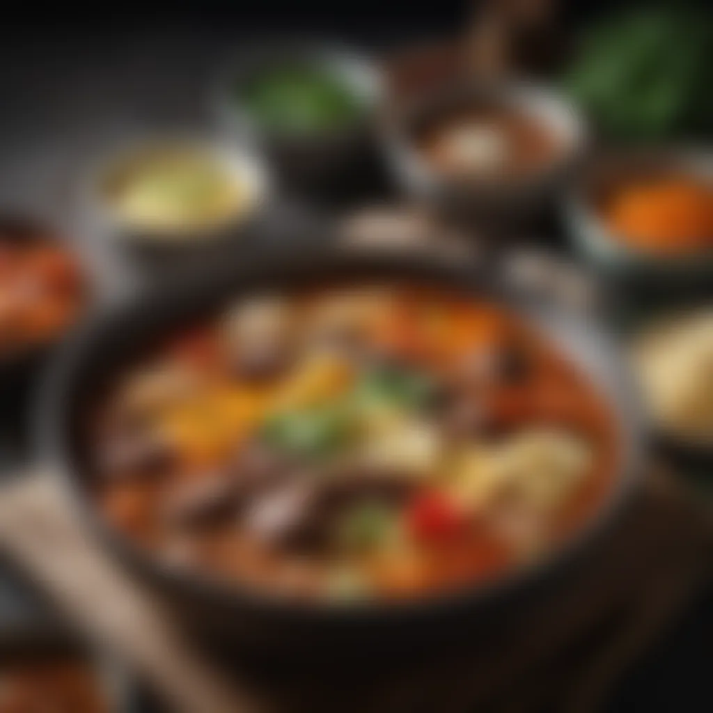 Assortment of Korean stew ingredients