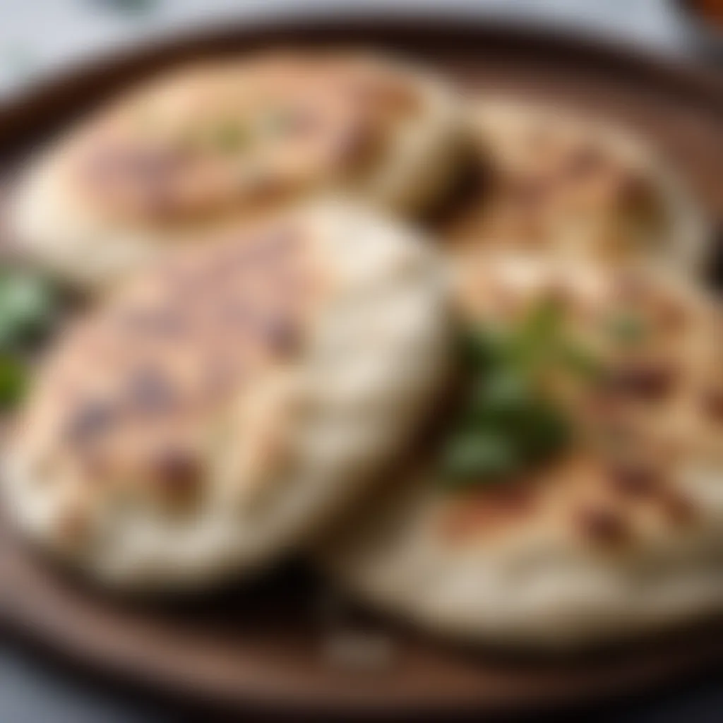 Fluffy kulcha with a soft and airy texture