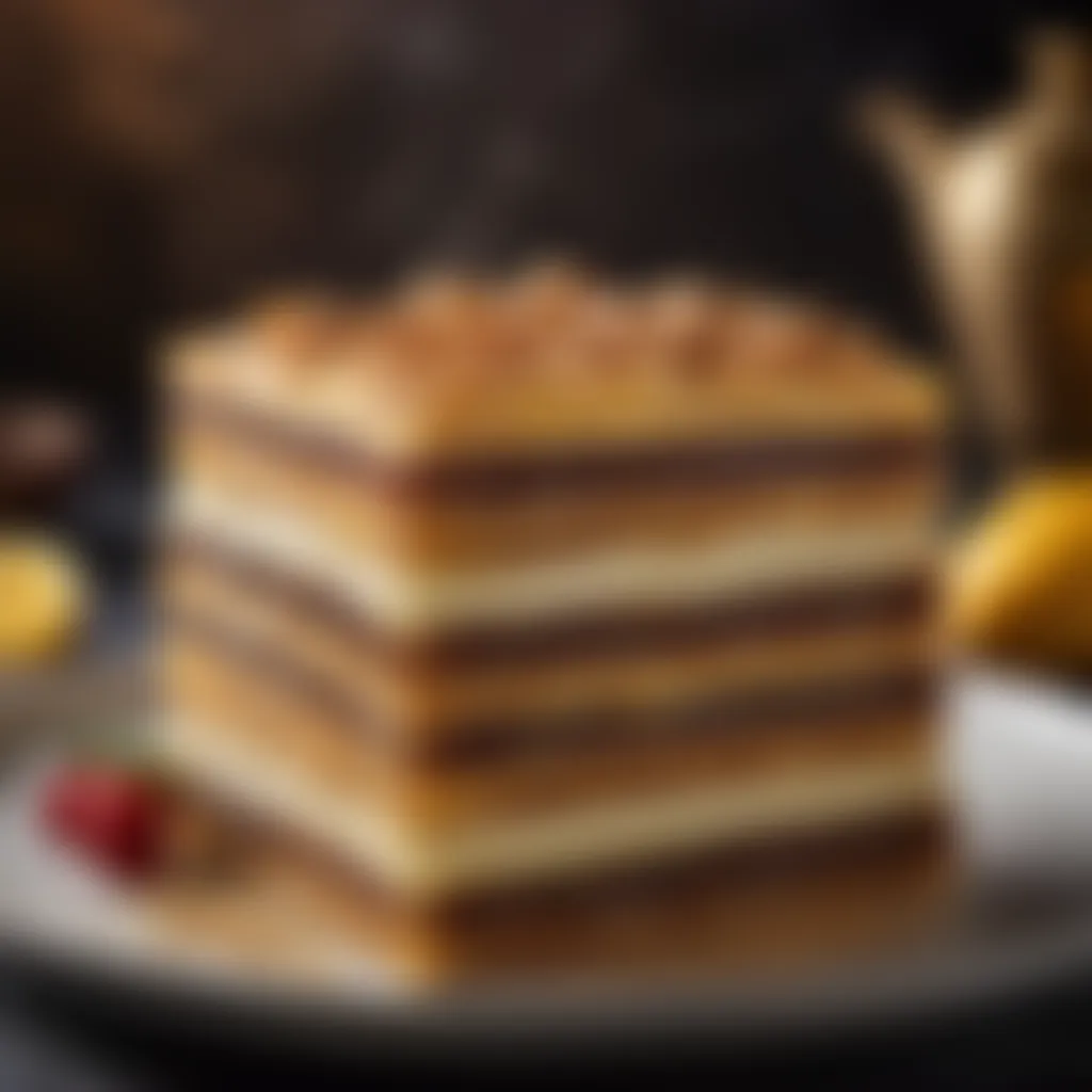 Layers of feteer pastry