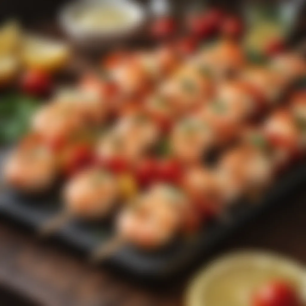 Zesty Lemon Garlic Shrimp Scampi Skewers with Cherry Tomatoes