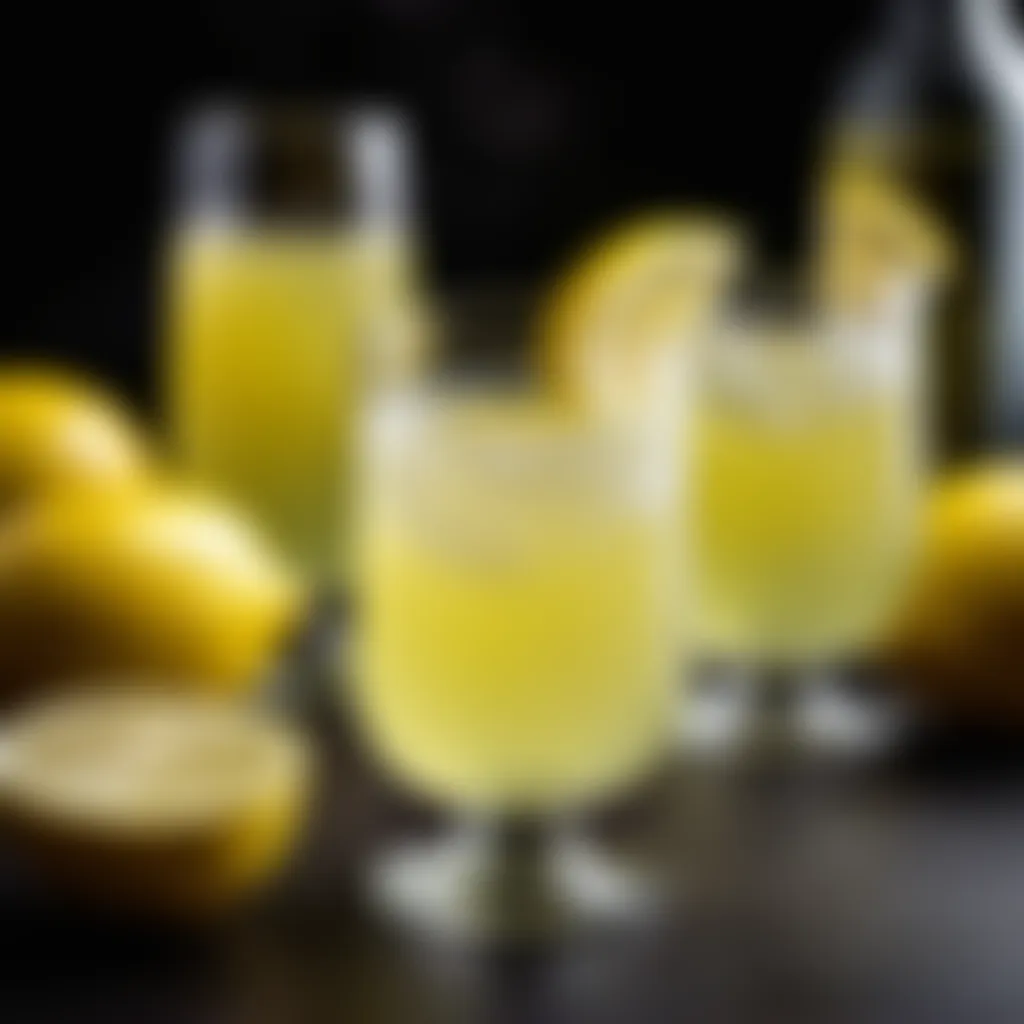 Limoncello Garnished with Lemon Slices