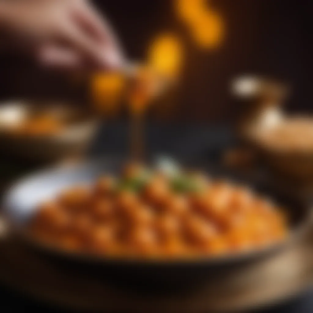 Presenting Lokma with cultural flair Plating Lokma elegantly on a traditional dish