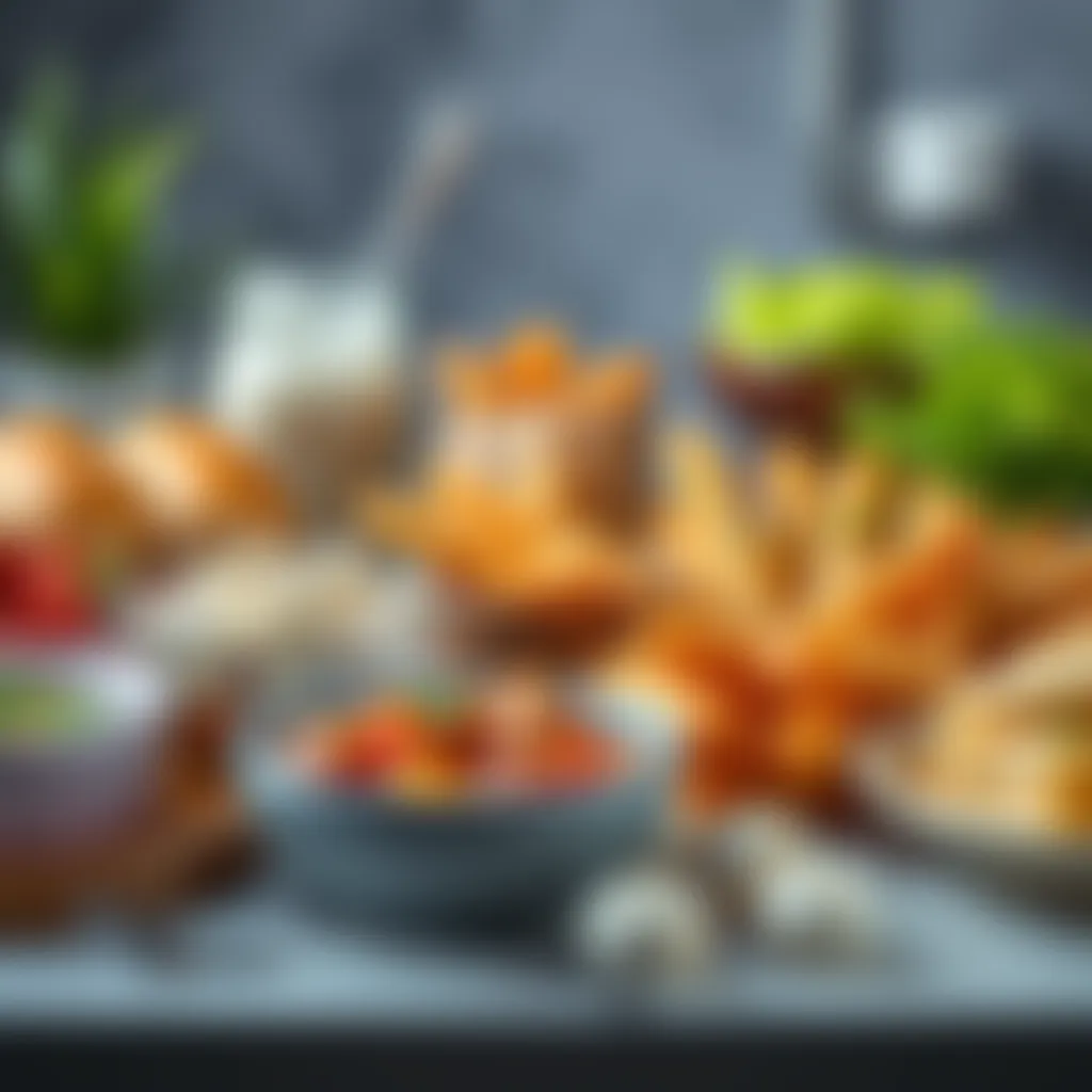 A vibrant assortment of low-fat foods showcasing variety and taste