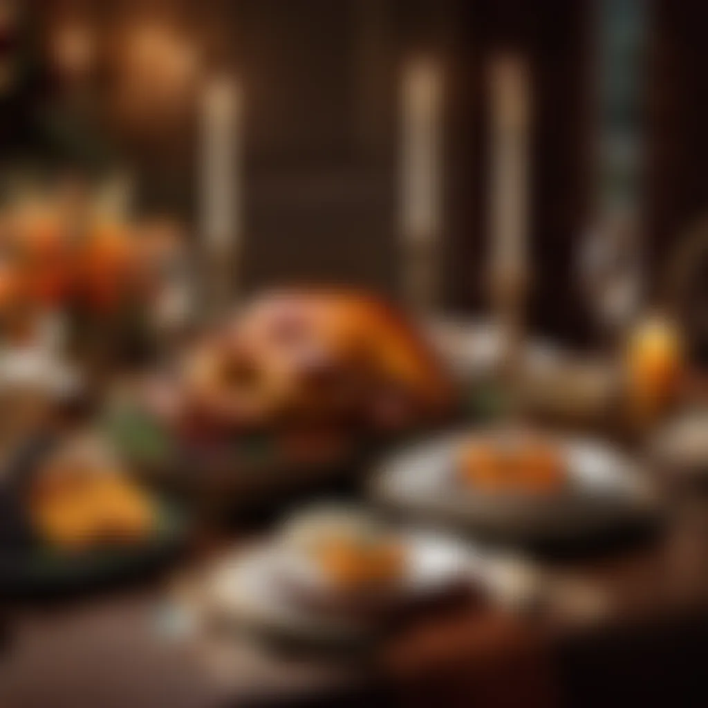 Elegant Thanksgiving table setting with luxurious decor