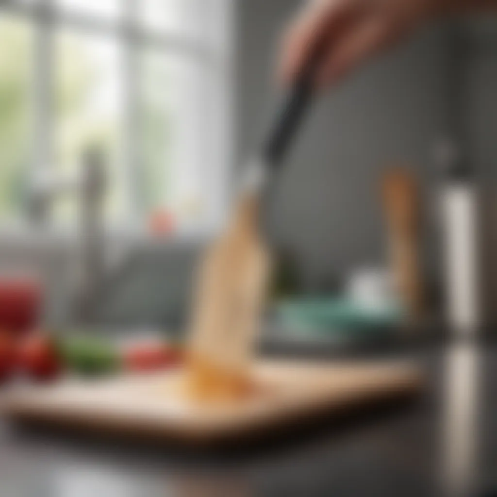 A well-maintained silicone spatula showcased on a kitchen counter