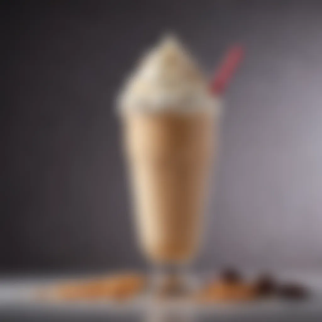 Rich malted milkshake topped with a dollop of whipped cream