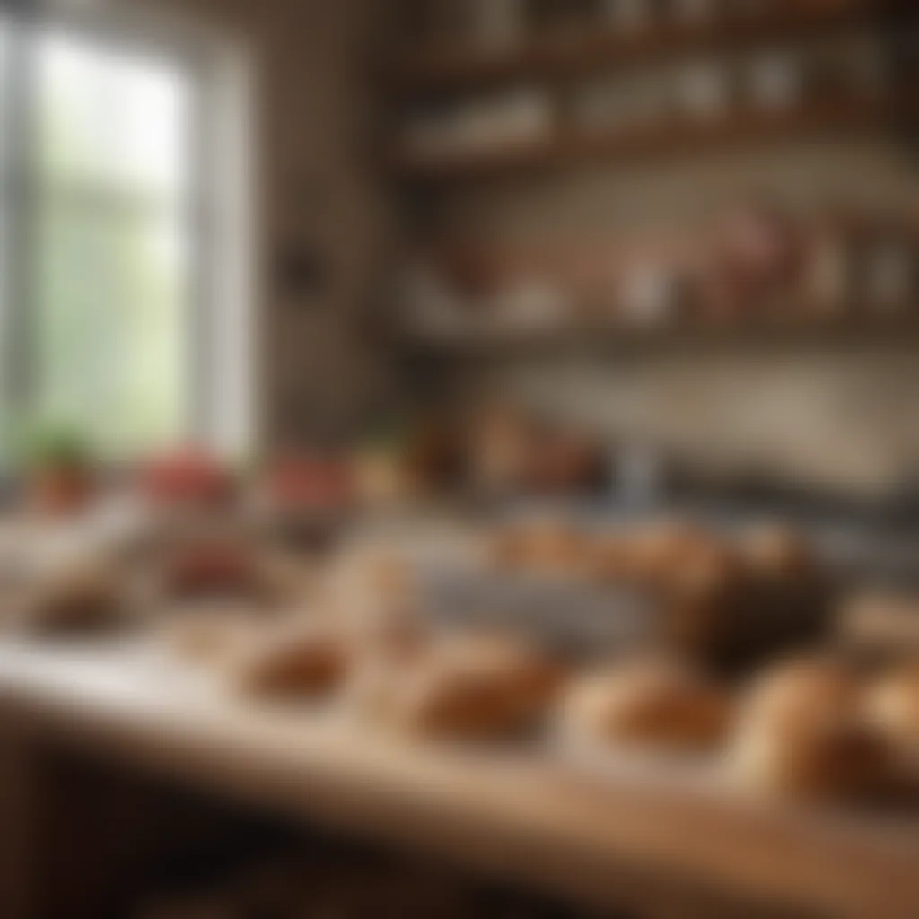 Homemade dough rising in a rustic kitchen setting