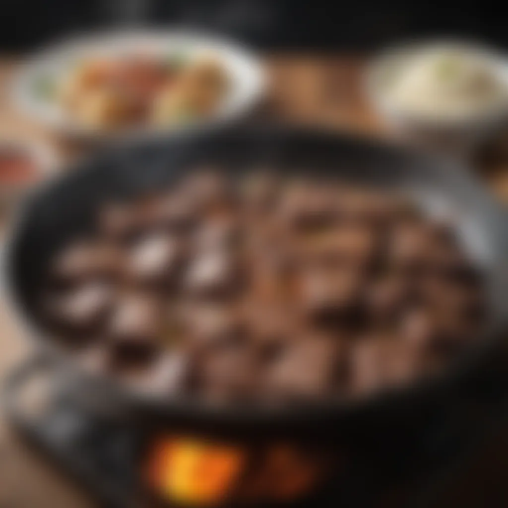 Sizzling Beef Tips in Skillet