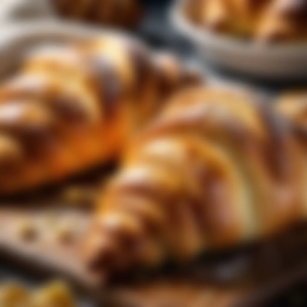 Perfectly flaky croissants with golden-brown crust