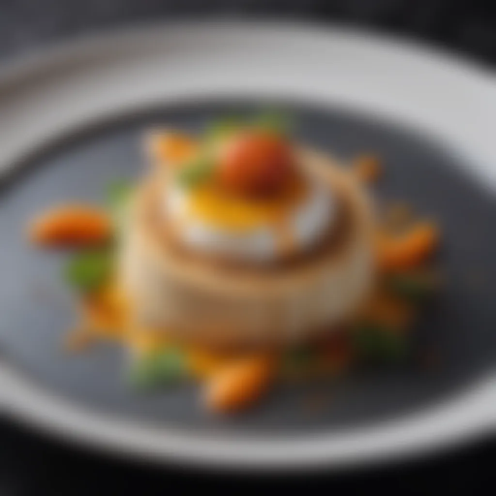 Gastronomic Artistry in Plating Artistic plating of a delectable appetizer