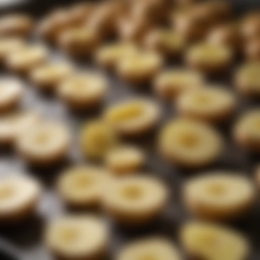 Sliced potatoes ready for baking