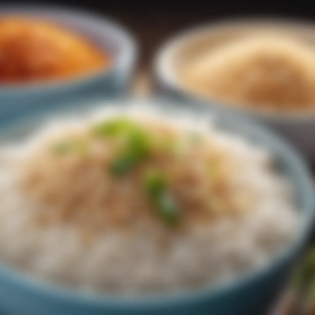 Variety of rice grains in a sleek container