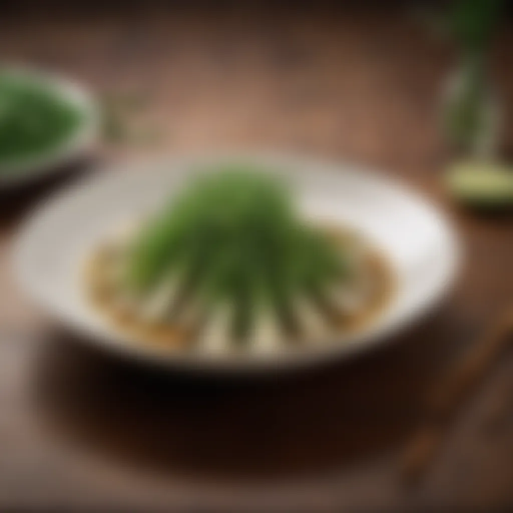 Scallion-Infused Dish Presentation