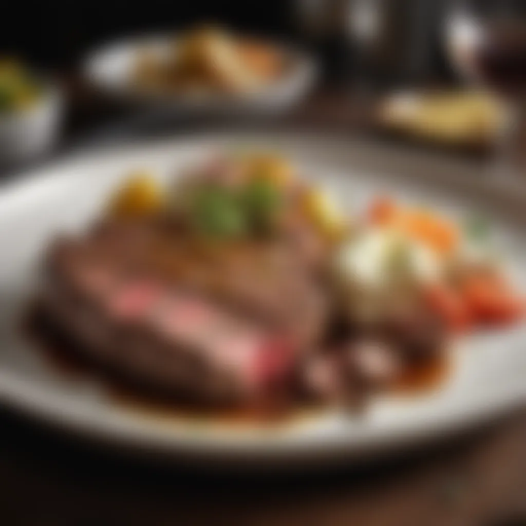 Plating up a beautifully cooked steak dish