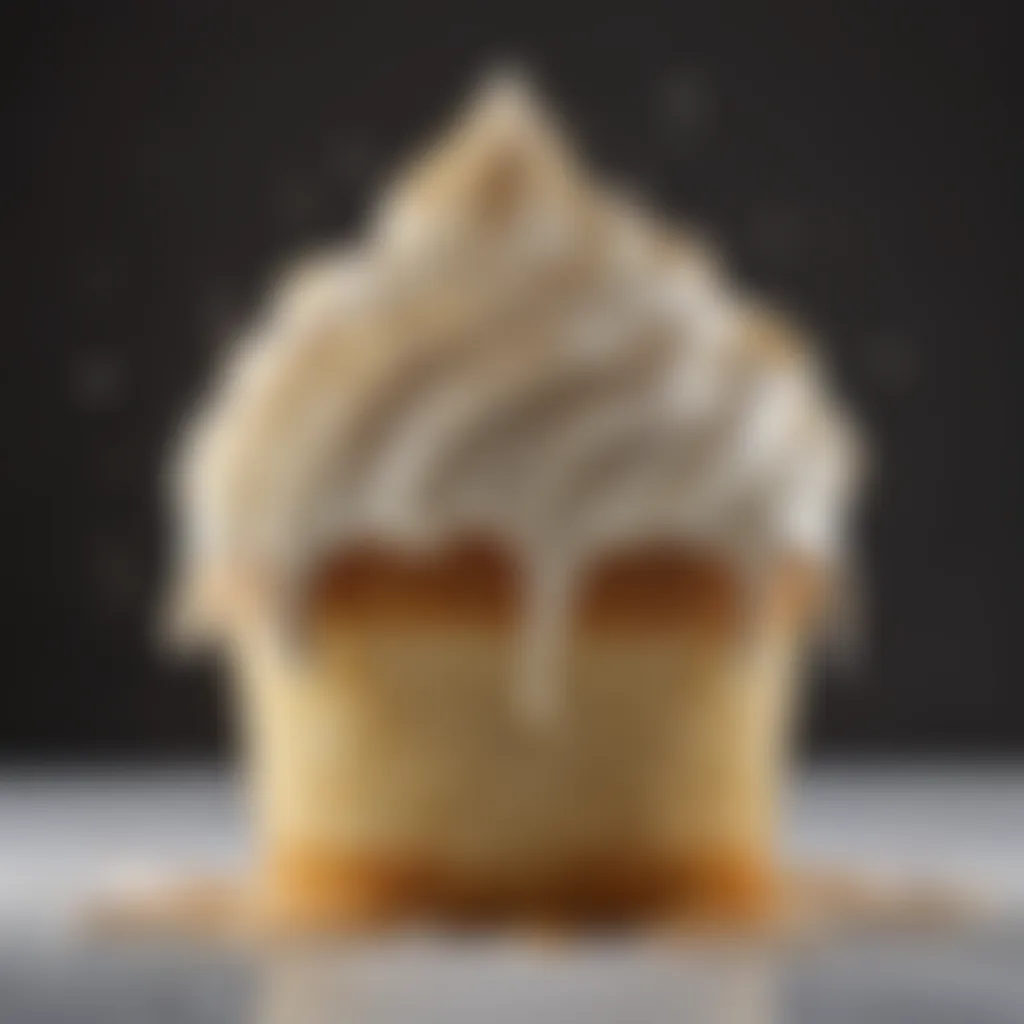 Velvety smooth cream frosting swirling design