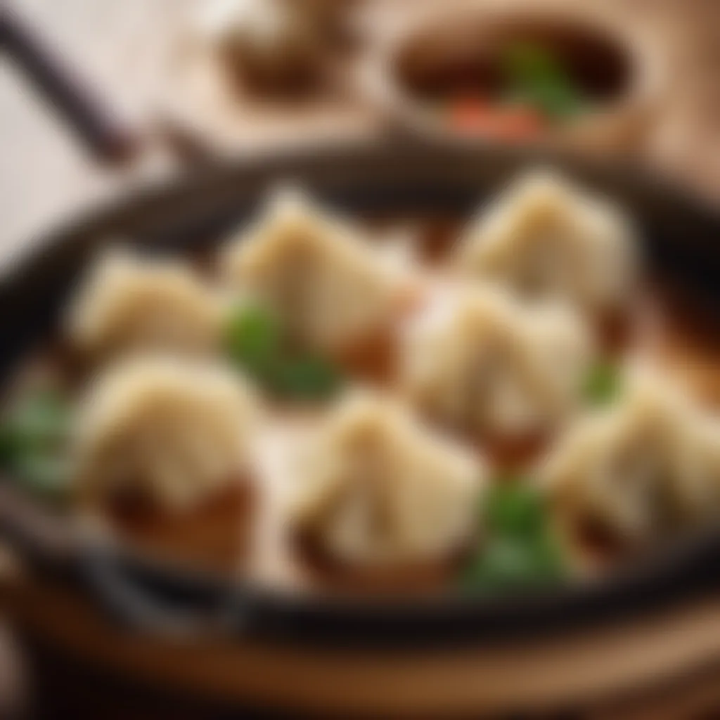 Exquisite illustration of perfectly pleated dumplings