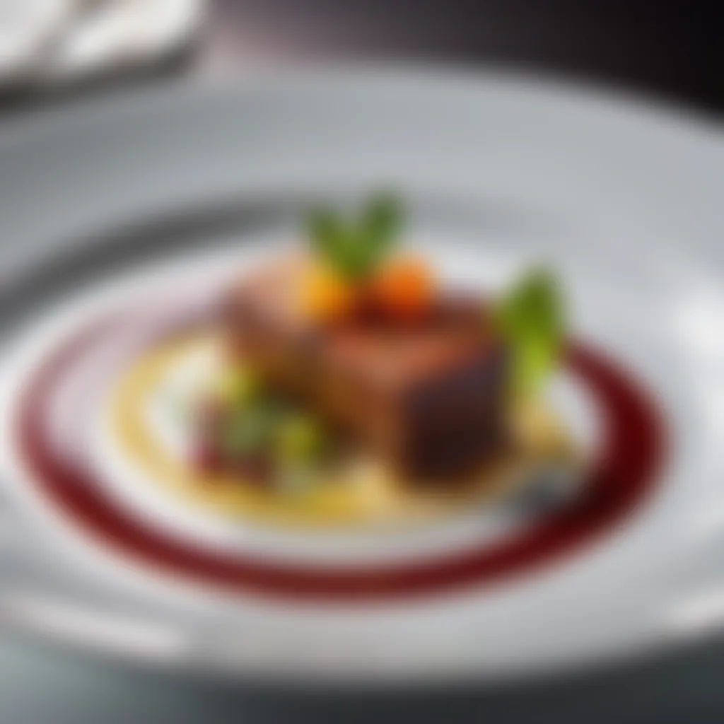 Elegant plating of gourmet dish