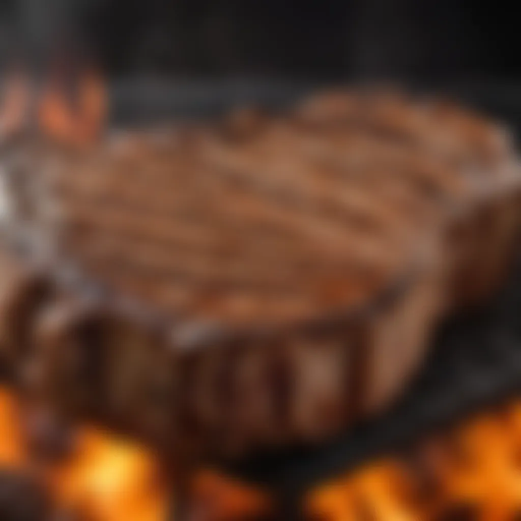 Grilled T-Bone Steak with Charred Grill Marks