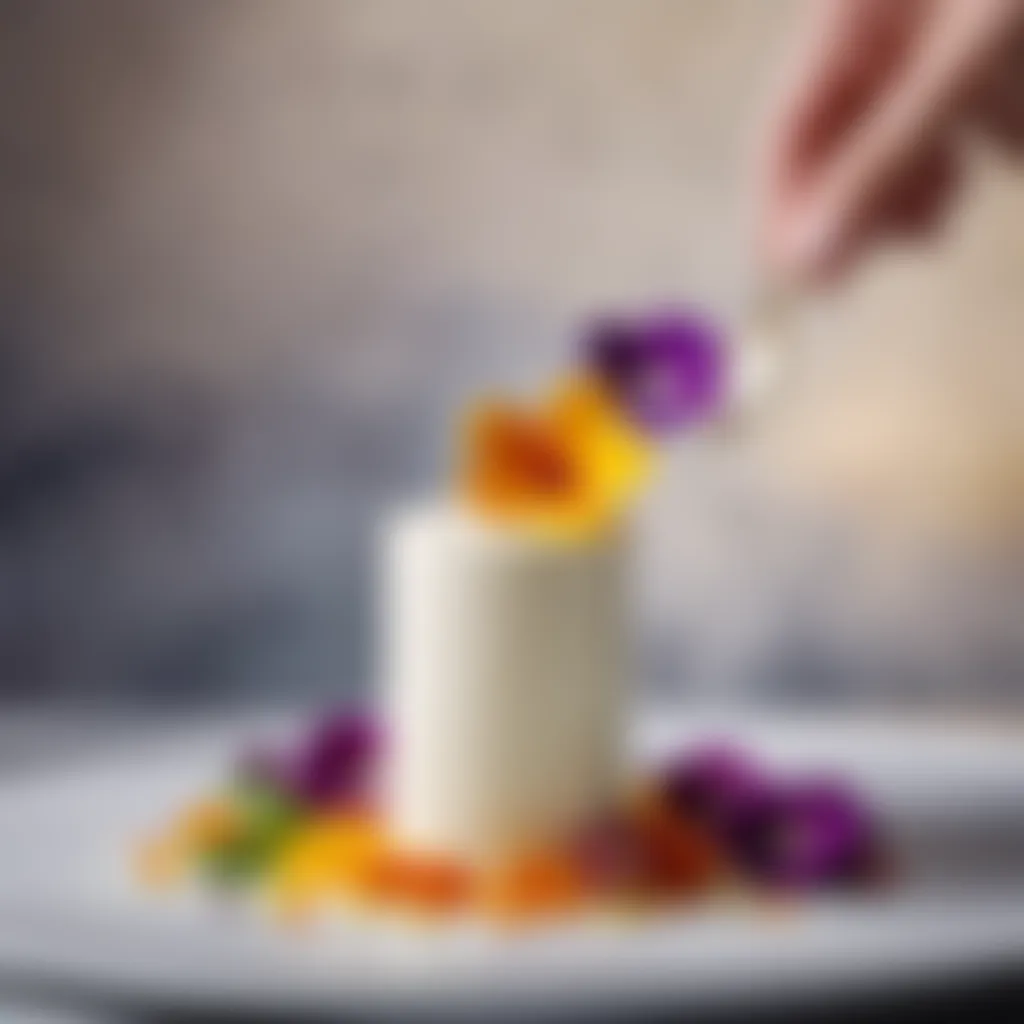 Elegant garnishing with edible flowers