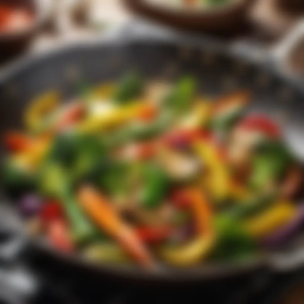 Sizzling Stir-Fry Pan with Fresh Vegetables