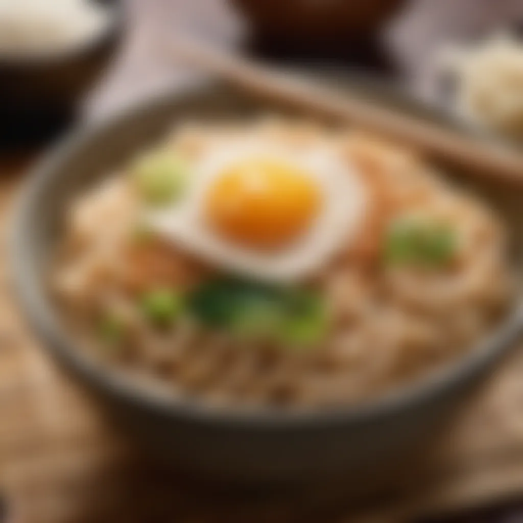 Artisanal udon noodles resting on bamboo mat