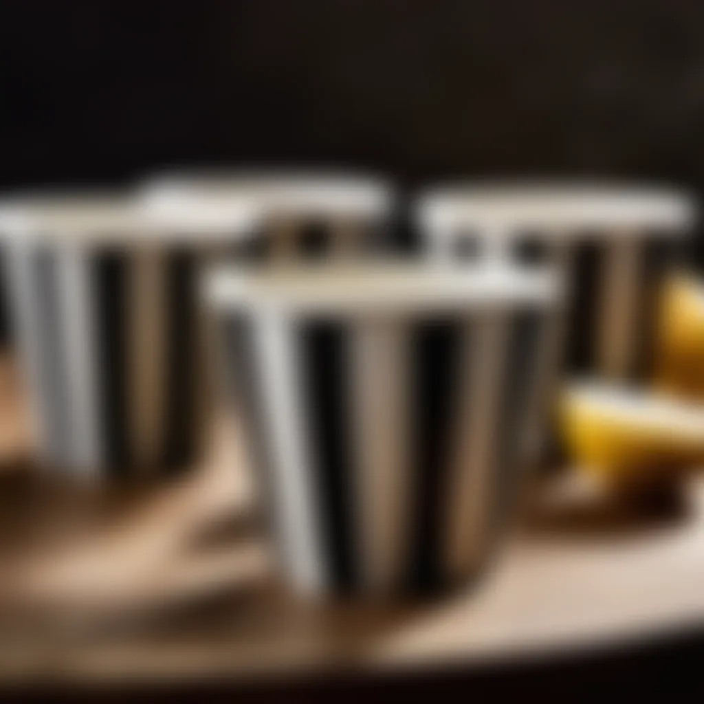 Chic Black and White Striped Cups Minimalist black and white striped baking cups