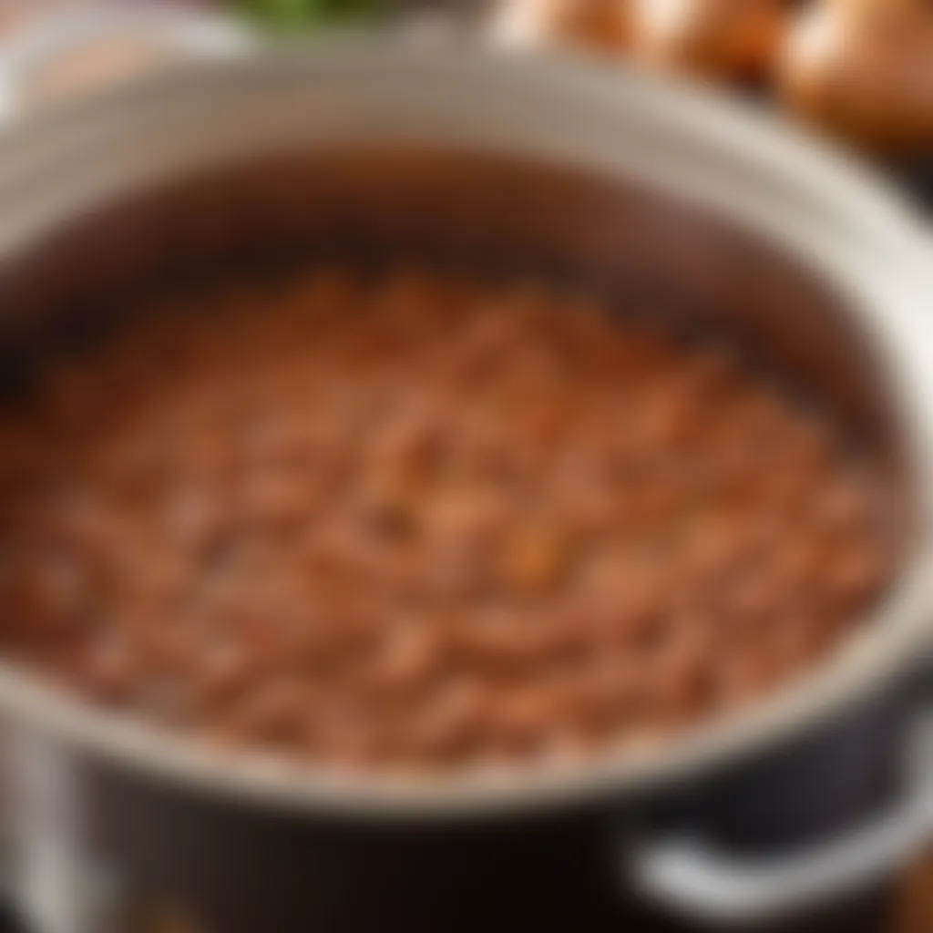 Crockpot simmering beans