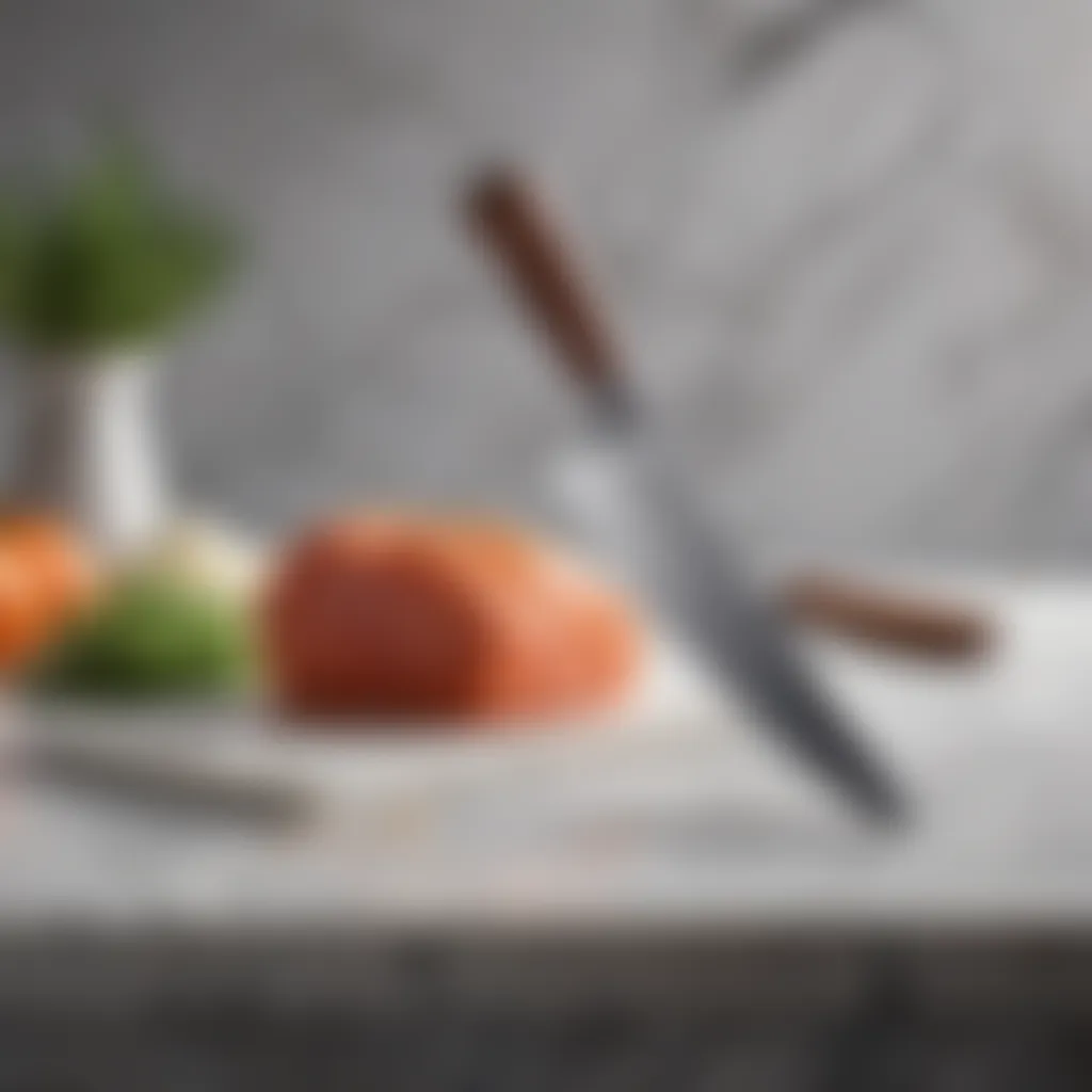 Elegant Chef's Knife on Marble Countertop