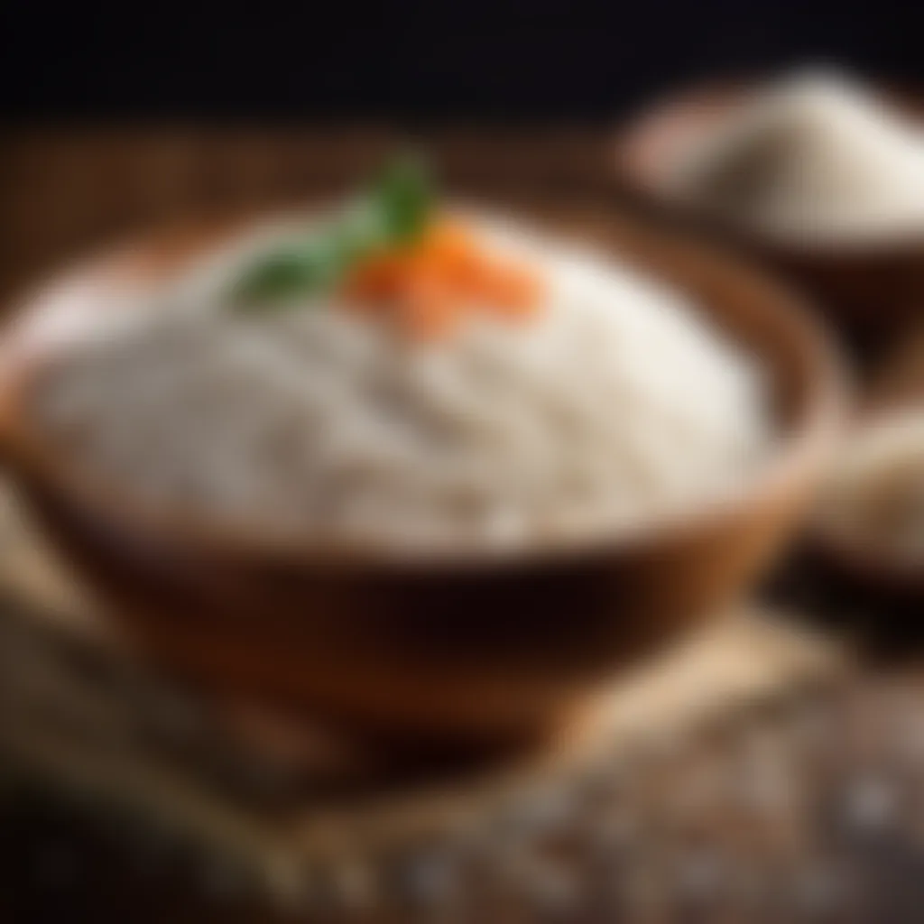 Aromatic Basmati Rice in Wooden Bowl