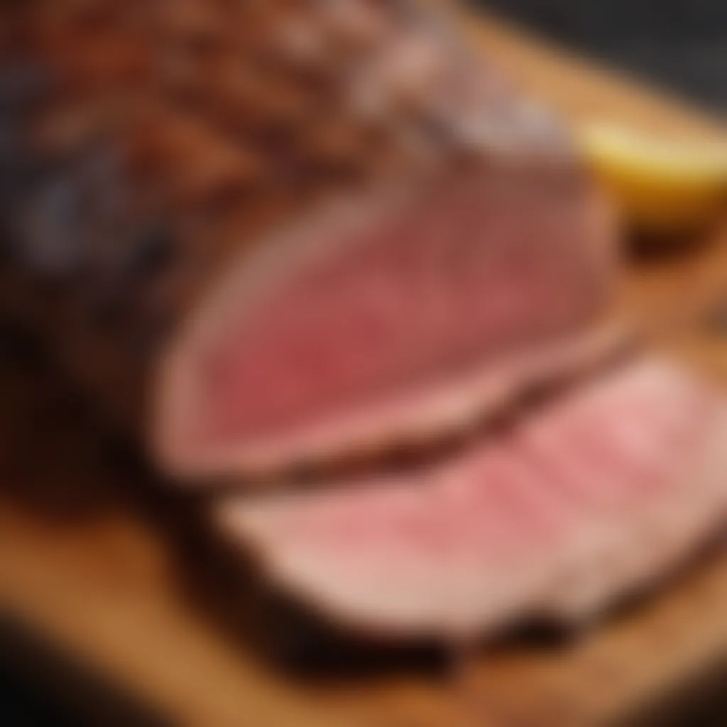 Sliced tri-tip showcasing juicy texture