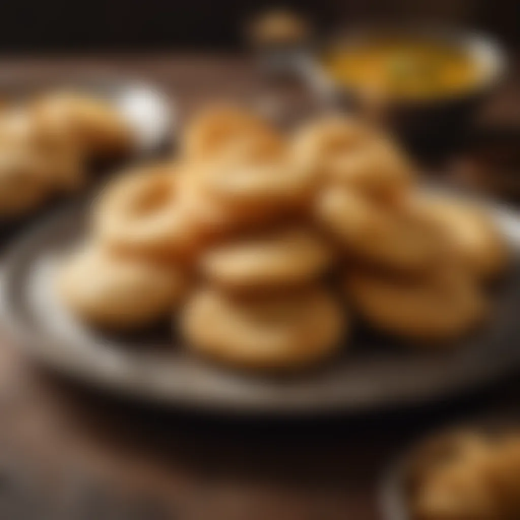 Golden fried puris in bubbling oil