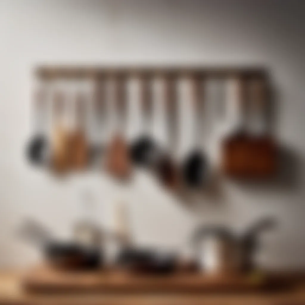 Kitchen utensils arrangement in a minimalist style