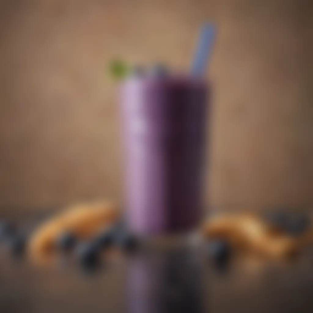 A refreshing blueberry smoothie served at a fast food outlet