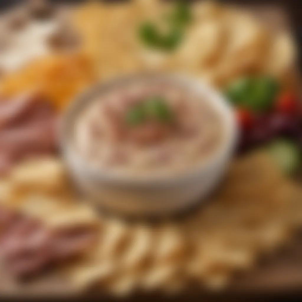 A delectable array of gourmet meat cheese dip varieties showcasing diverse ingredients.