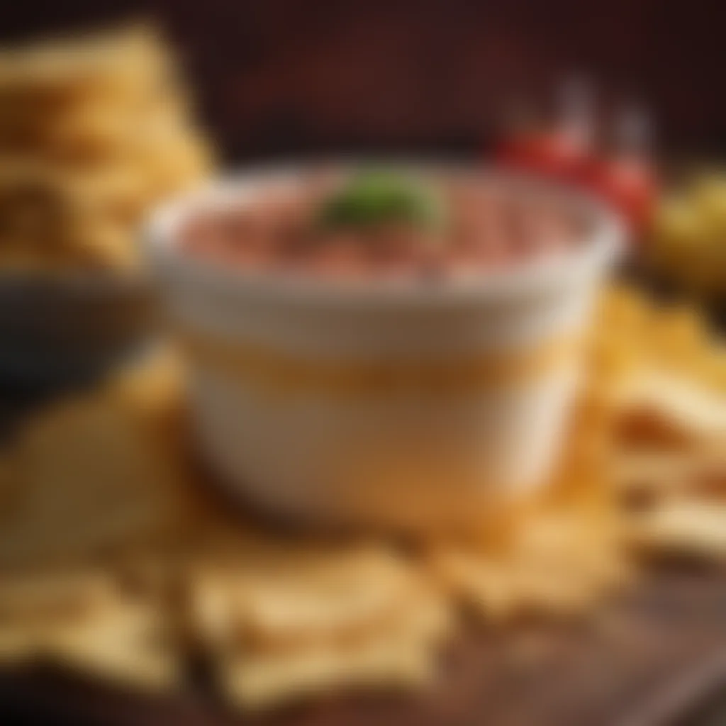 A historical representation of the origins of meat cheese dip through culinary artifacts.