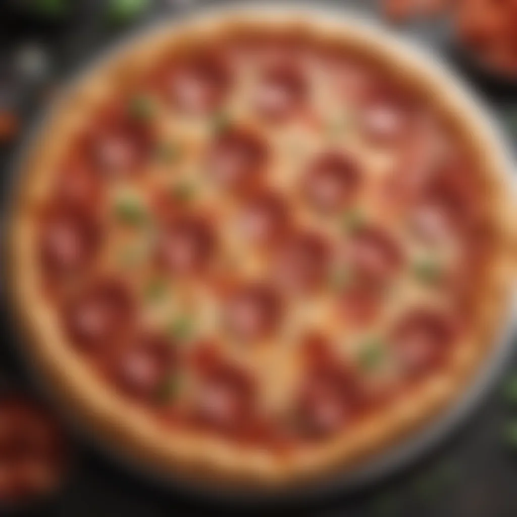 Ingredients of medium pepperoni pizza displayed separately