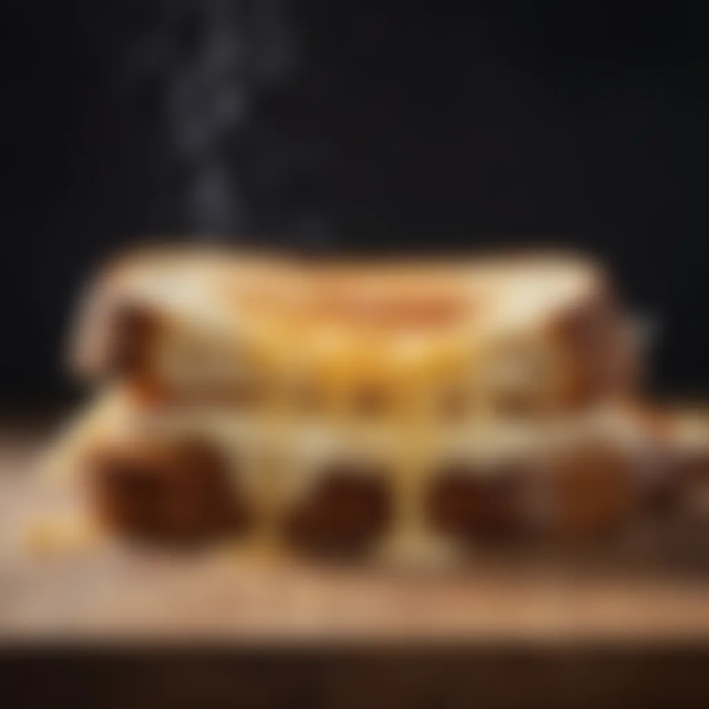Artisan Sourdough and Gruyère Fusion Melting Gruyère cheese on artisan sourdough bread