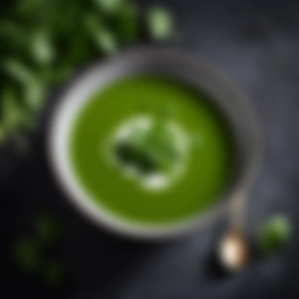 Minimalistic Watercress Soup Presentation