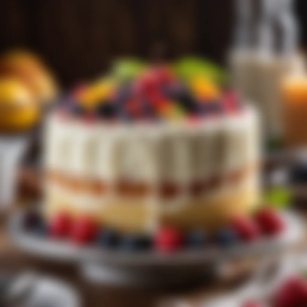 Moist Vanilla Cake with Fruit Toppings