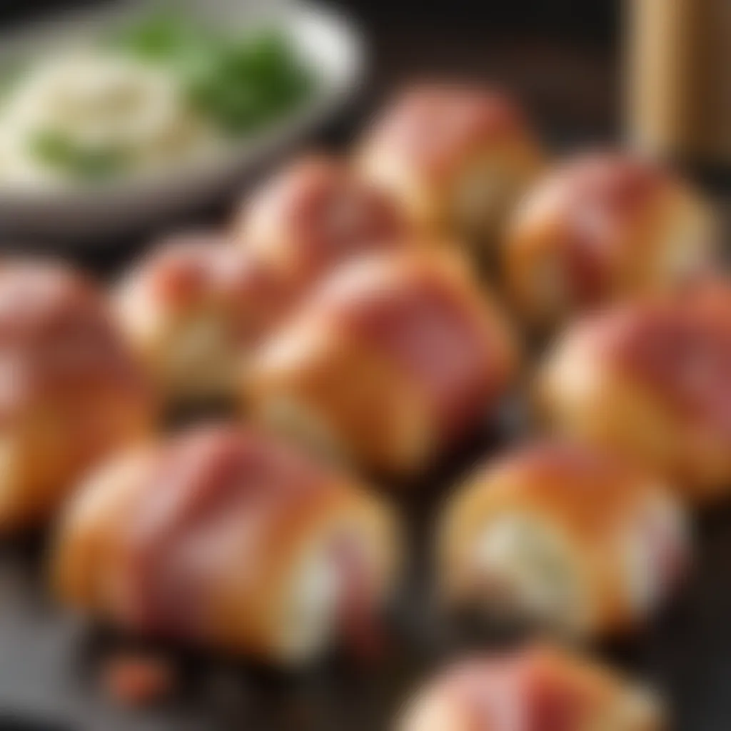 Exquisite Mozzarella Cheese Rolls Wrapped in Prosciutto