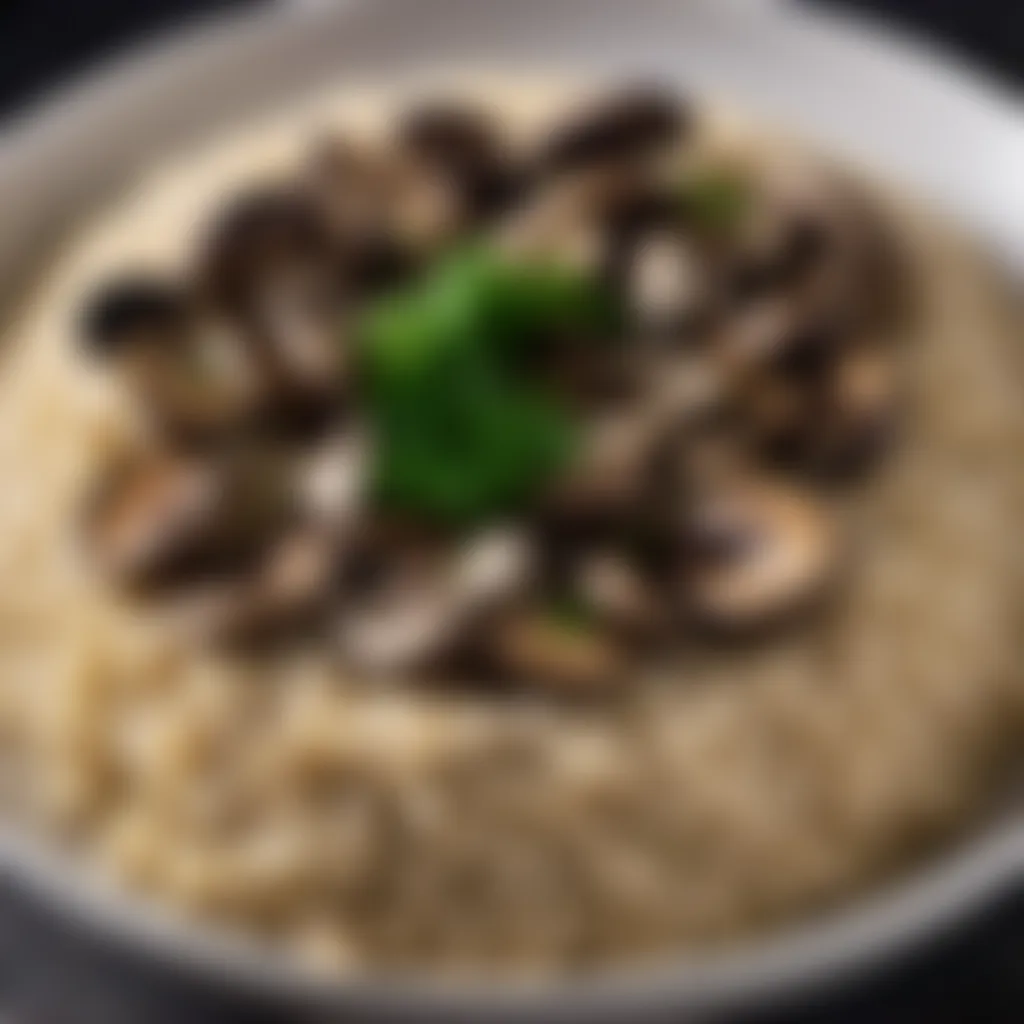 Mushroom risotto ingredients