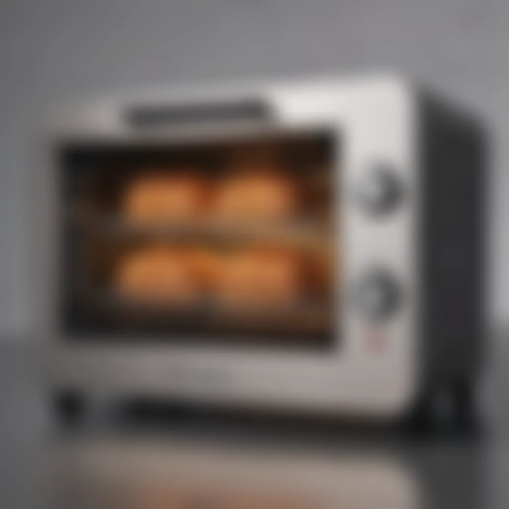 Sleek design of a narrow toaster oven showcasing modern aesthetics.