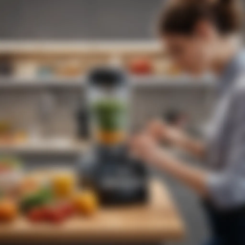 A shopper analyzing Vitamix offers on a digital device