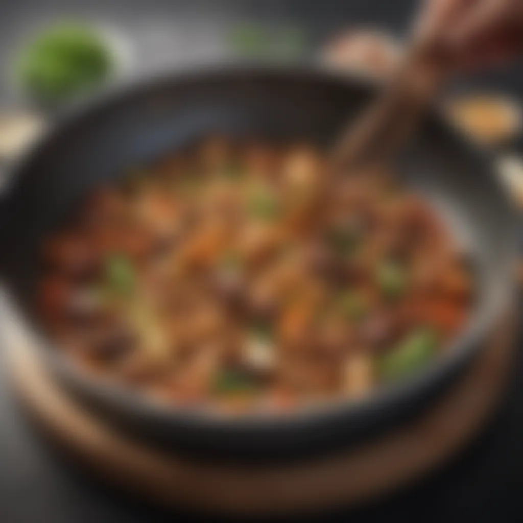 Close-up of a well-crafted wok highlighting its intricate design