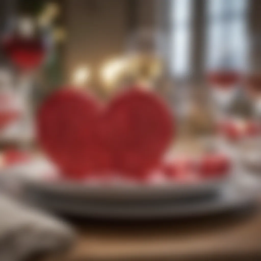 Heart-shaped decorations enhancing a romantic atmosphere