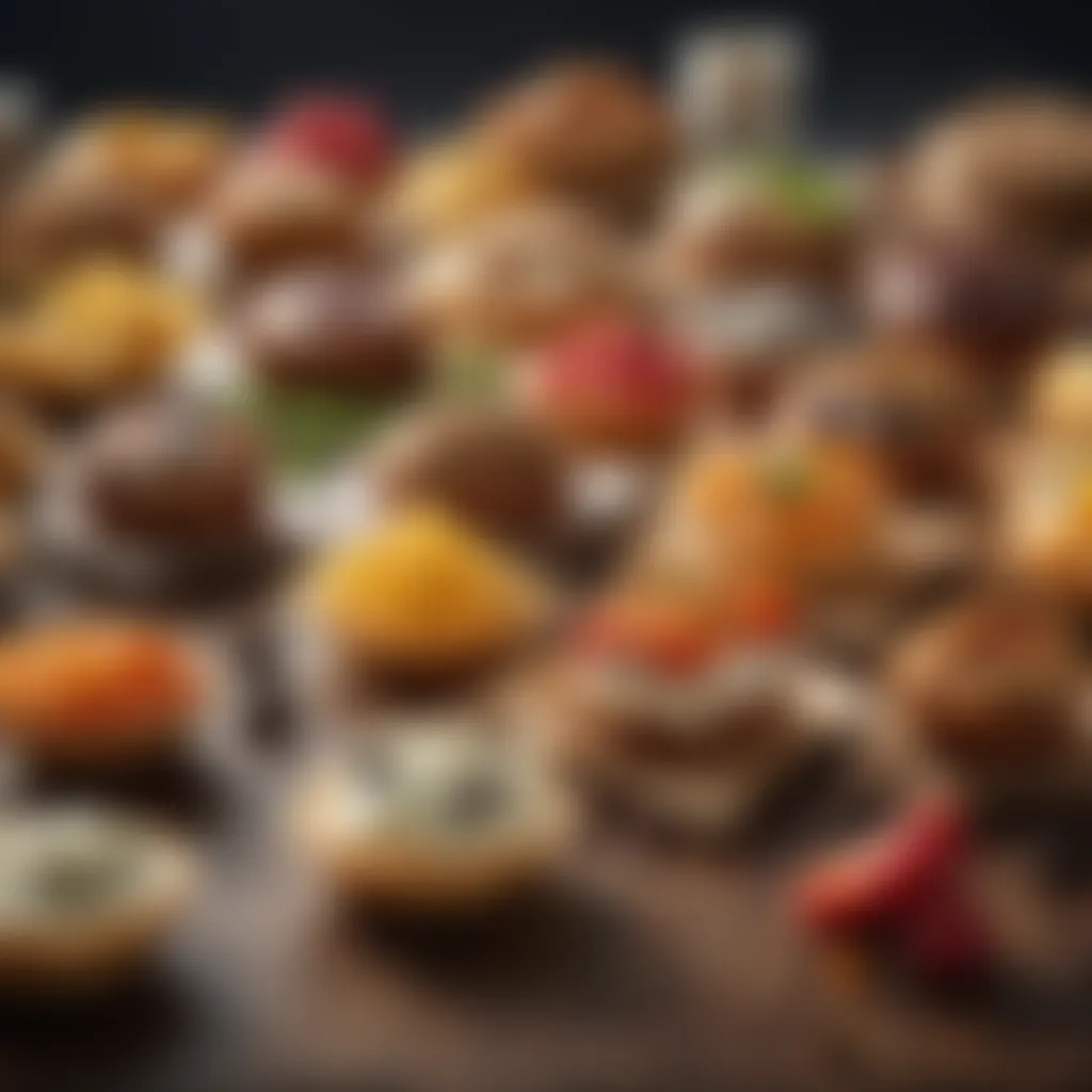 Keto-Friendly Snack Options A vibrant array of keto-friendly snacks arranged beautifully.