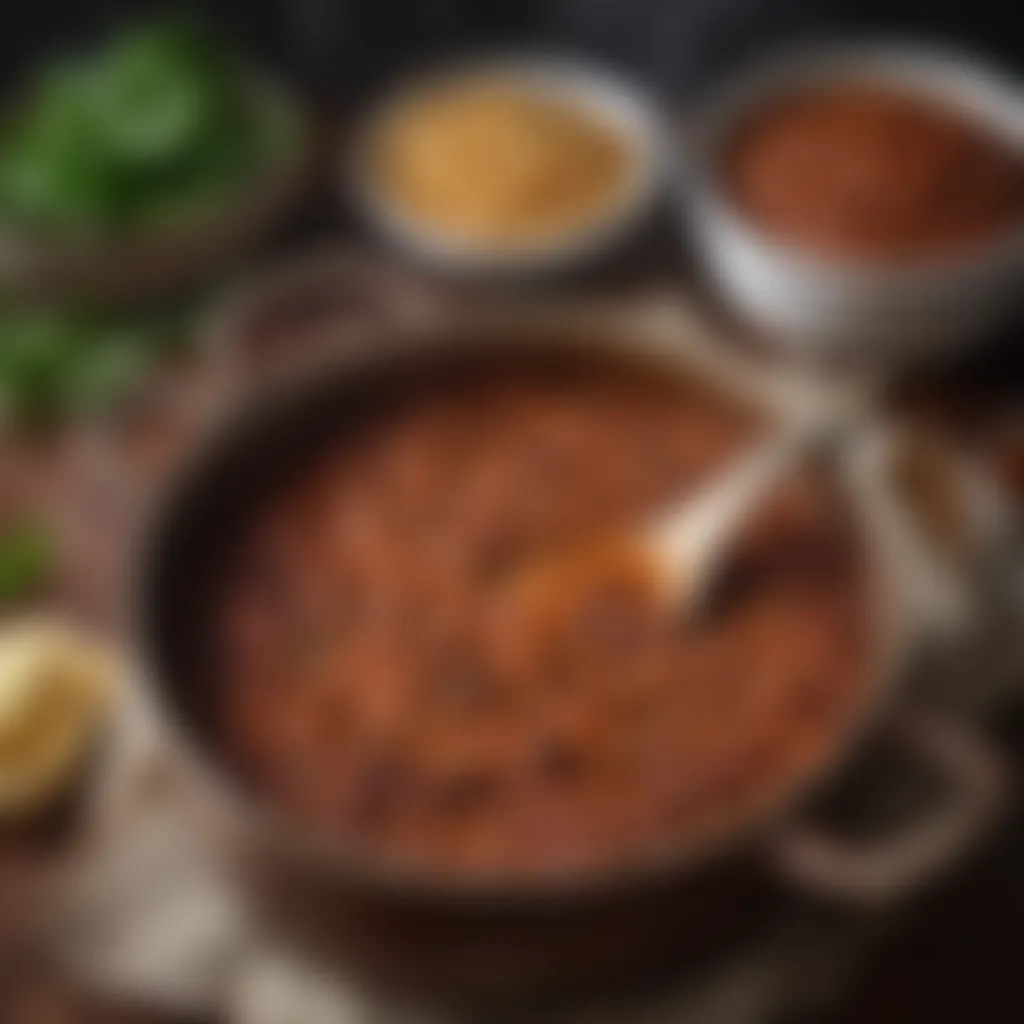 Traditional Newfoundland baked beans simmering in a pot